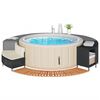 vidaXL Hottub-ombouw poly rattan en massief acaciahout zwart
