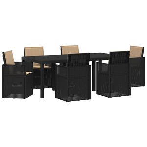 vidaXL Tuin eettafelset 7 st Antracietkleurig en taupe PP