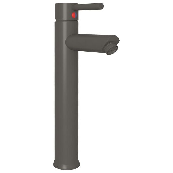 vidaXL Wastafel met kraan en pop-up afvoer gehard glas zwart