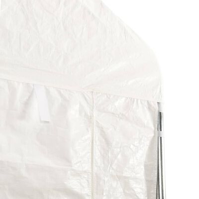 vidaXL Prieel met dak 13,38x4,08x3,22 m polyetheen wit