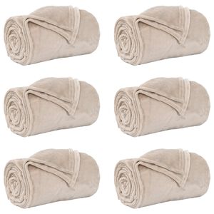 vidaXL Kleden 6 st Beige 130 x 150 cm 2.98 kg Fleece