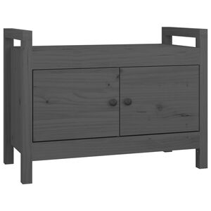 vidaXL Halbankje 80x40x60 cm massief grenenhout grijs