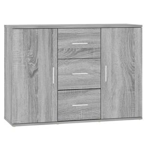 vidaXL Dressoir 91x29,5x65 cm bewerkt hout grijs sonoma eikenkleurig