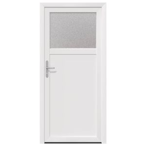 vidaXL Zij-ingangsdeur 88 x 198 cm PVC Wit