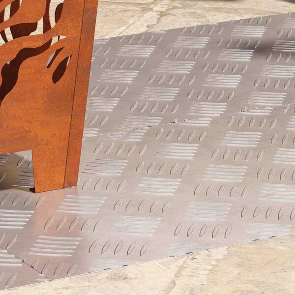 vidaXL Trap Tread Rechthoekig 4 pcs Zilver 100 x 40 cm Aluminium