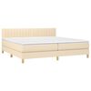 vidaXL Boxspring met matras stof cr&egrave;mekleurig 200x200 cm