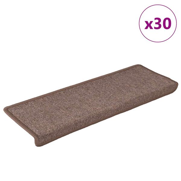 vidaXL Trapmatten 30 st 65x21x4 cm Bruin Rechthoekige Rand