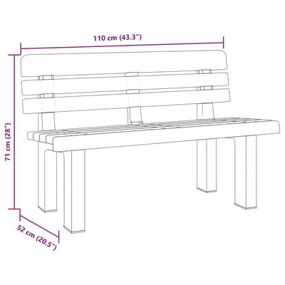 vidaXL Tuinbankje 110x52x71 cm polypropeen antracietkleurig