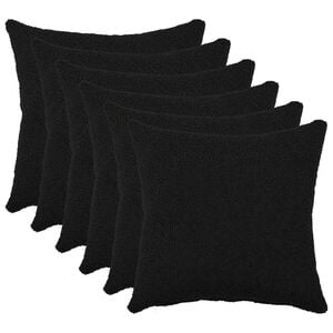 vidaXL Kussensloop 6 pcs HEERLEN Zwart 30 x 30 cm Boucl&eacute;
