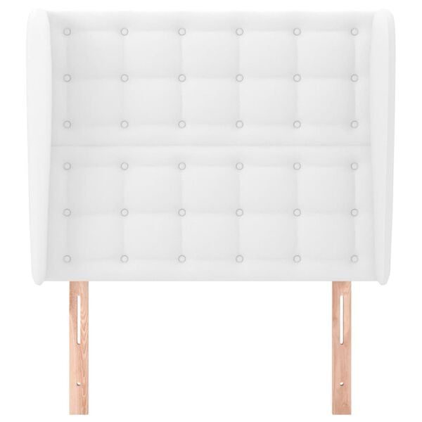 vidaXL Hoofdbord met randen 103x23x118/128 cm kunstleer wit