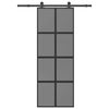 vidaXL Schuifdeur met beslag 76x205 cm gehard glas en aluminium