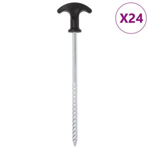 vidaXL Tentharingen 24 st &Oslash;7 mm 20 cm gegalvaniseerd staal
