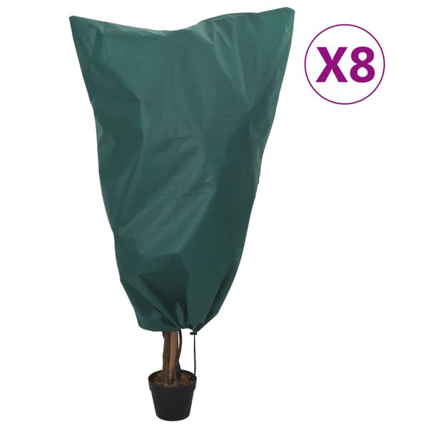 vidaXL Plantenhoezen met trekkoord 8 st 70 g/m² 0,8x1,2 m