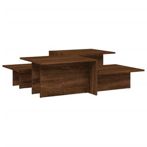 vidaXL Salontafels 2 st bewerkt hout bruin eikenkleur
