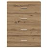 vidaXL Dressoir met lade Artisan Eiken 60 x 39 x 80 cm Bewerkt hout