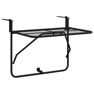 vidaXL Balkontafel 60x40 cm staal zwart