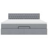 vidaXL Ottoman bed met matras en LED's 160x200 cm stof lichtgrijs