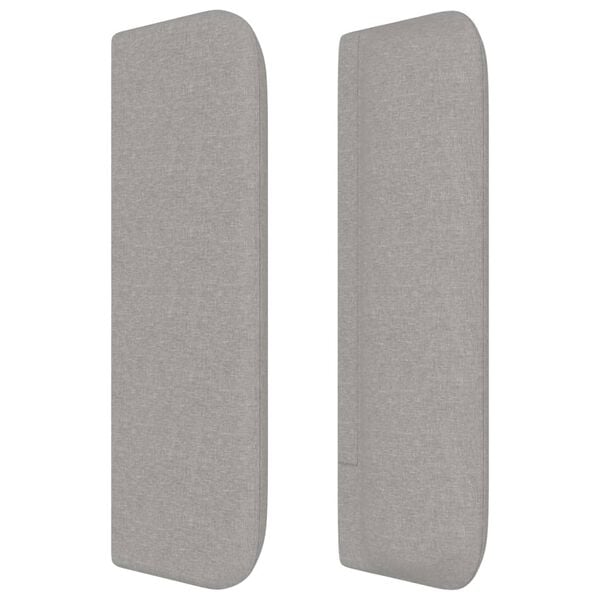 vidaXL Hoofdbord met randen 83x16x78/88 cm stof lichtgrijs