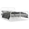 vidaXL Bedframe met hoofd- en voeteneinde metaal wit 135x190 cm