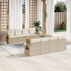 vidaXL 9-delige Loungeset met kussens poly rattan beige