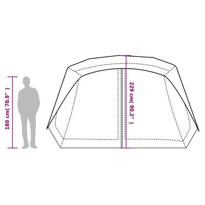 vidaXL Tent met LED 10-persoons snelontgrendeling lichtblauw