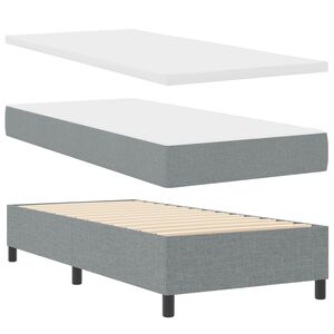 vidaXL Boxspring bed met hoofdeinde Lichtgrijs 100 x 200 cm Stof