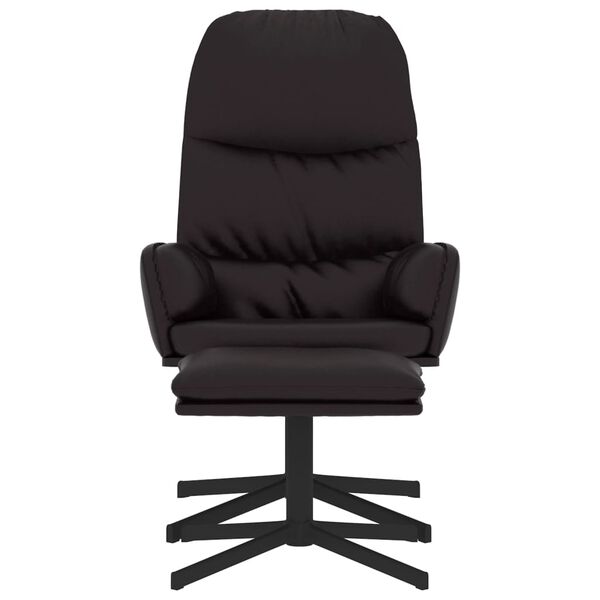 vidaXL Relaxstoel met voetenbank kunstleer zwart