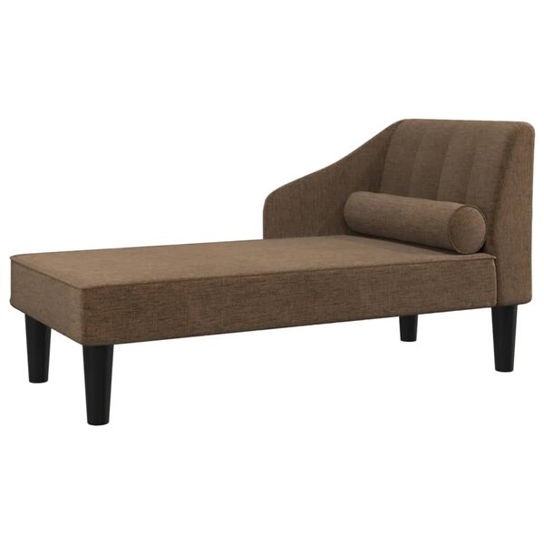 vidaXL Chaise longue met bolster stof bruin