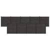 vidaXL Hek set 9 st 1564 x 186 cm WPC en Aluminium Zwart