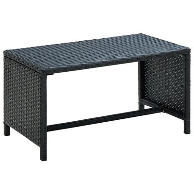 vidaXL 4-delige Loungeset met kussens poly rattan zwart