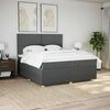 vidaXL Boxspring met matras stof donkergrijs 200x200 cm