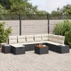 vidaXL Tuin Sofa Set met kussen met opslag 9 pcs Zwart Poly riet