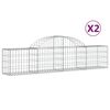 vidaXL Schanskorven 2 st gewelfd 200x30x40/60 cm gegalvaniseerd ijzer