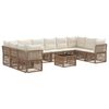 vidaXL Tuinbankenset 11 pcs Beige poly rattan