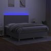 vidaXL Boxspring met matras en LED stof lichtgrijs 160x200 cm