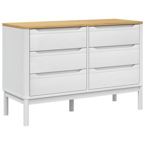 vidaXL Ladekast FLORO massief grenenhout wit