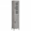 vidaXL Hoge kast 34,5x34x180 cm bewerkt hout grijs sonoma eikenkleurig
