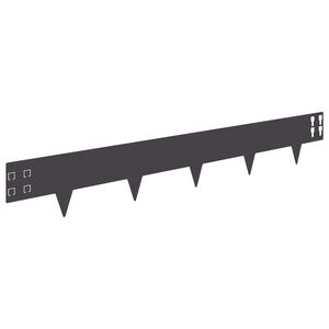 vidaXL Gazonrand 50 st 100 x 15 cm Staal Zwart