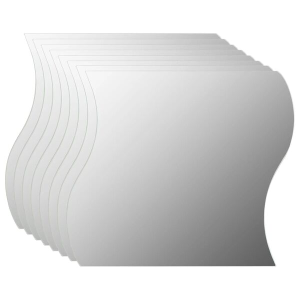 vidaXL Wandspiegels golfvormig 8 st 20x20 cm glas