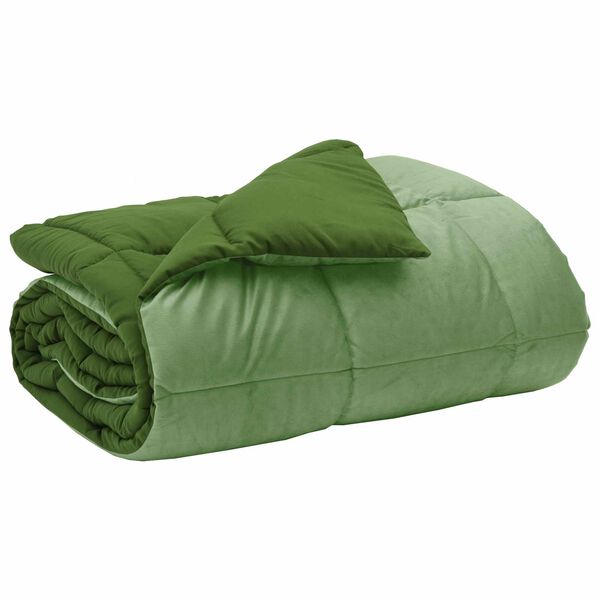vidaXL Winter Dekbed Gekwilt Groen 200 x 220 cm Microfiber
