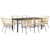 vidaXL 7-delige Tuinset met kussens poly rattan glas bruin