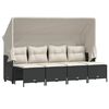 vidaXL 5-delige Loungeset met kussens poly rattan zwart