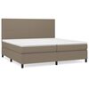 vidaXL Boxspring met matras stof taupe 200x200 cm