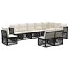 vidaXL Tuinbankenset 10 pcs Zwart poly rattan