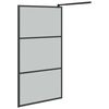 vidaXL Inloopdouchewand 115x195 cm donker ESG-glas zwart