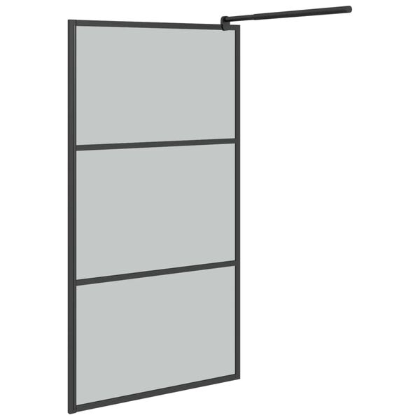vidaXL Inloopdouchewand 115x195 cm donker ESG-glas zwart