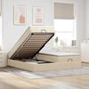 vidaXL Ottoman bed met matrassen 200x200cm stof crèmekleurig