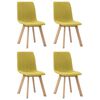 vidaXL Eetkamerstoelen 4 st stof geel