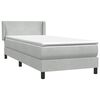 vidaXL Boxspring met matras fluweel lichtgrijs 100x220 cm