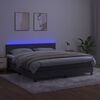 vidaXL Boxspring met matras en LED fluweel donkergrijs 180x200 cm